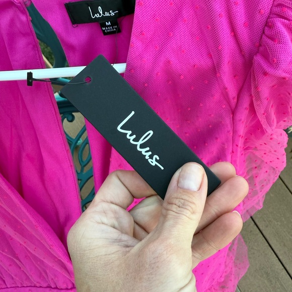 Lulu's Hot Pink Tiered Mini Dress - Picture 7 of 9